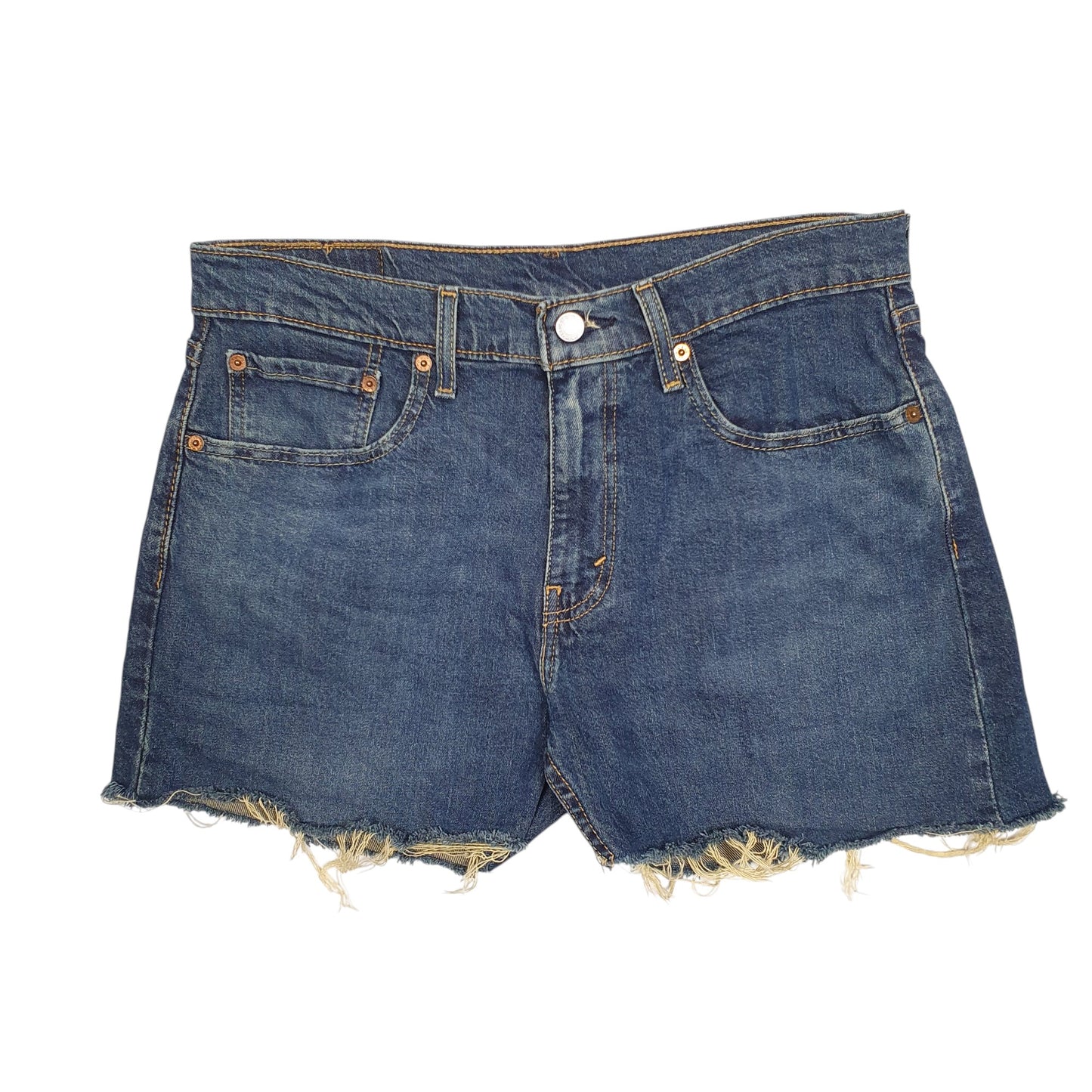 Womens Blue Levis Cut Offs Denim Shorts