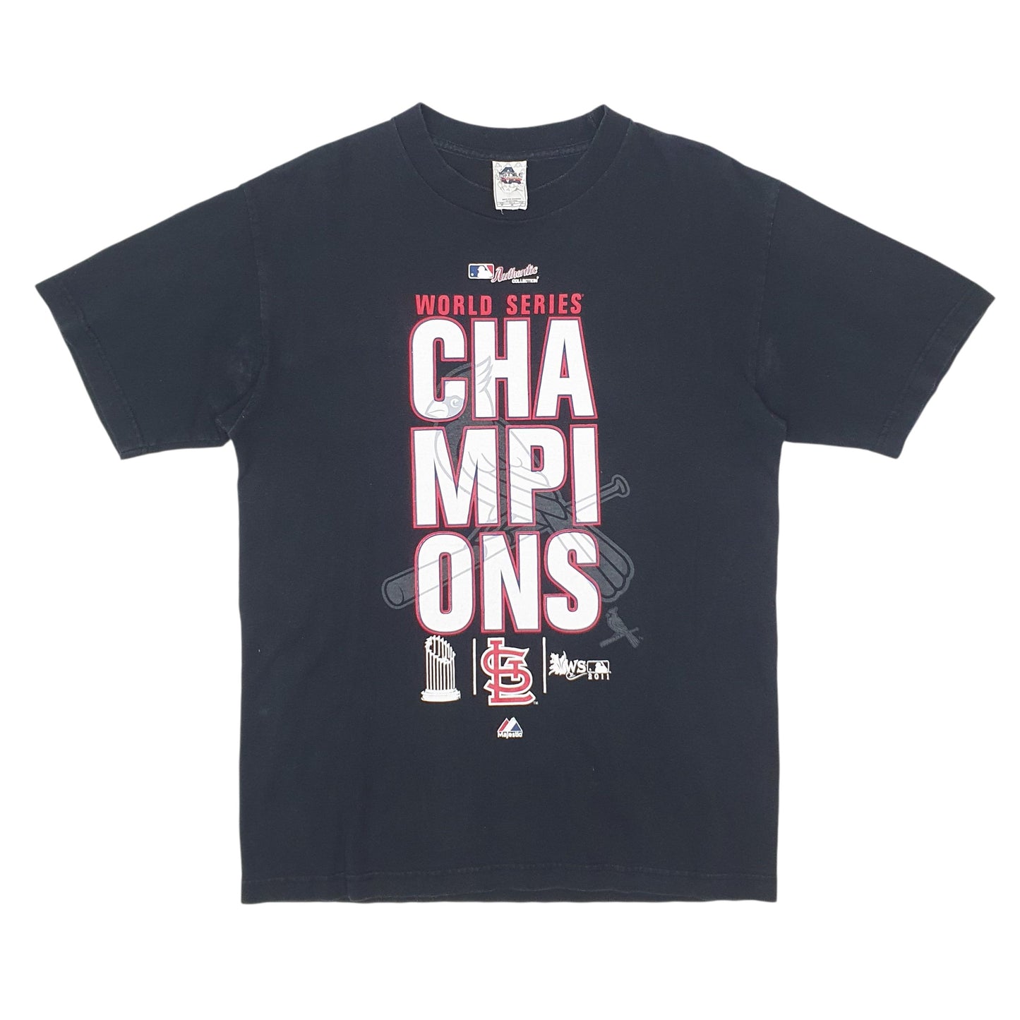 Mens Black Majestic World Series Short Sleeve T Shirt