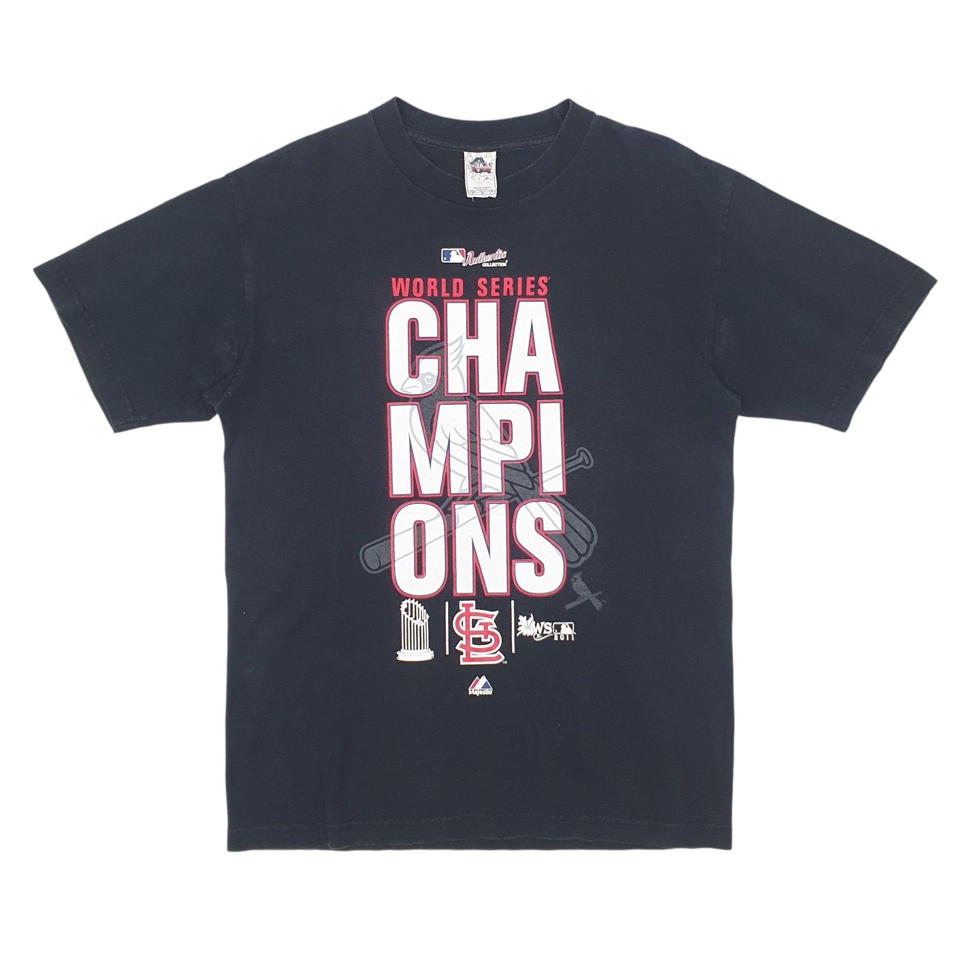 Mens Black Majestic World Series Short Sleeve T Shirt