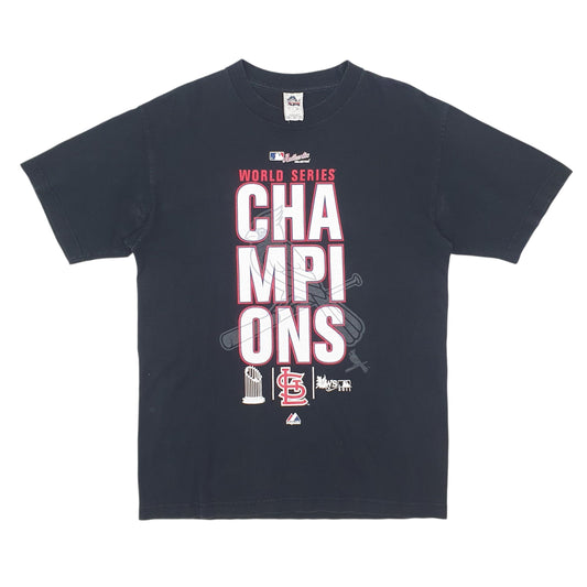 Mens Black Majestic World Series Short Sleeve T Shirt