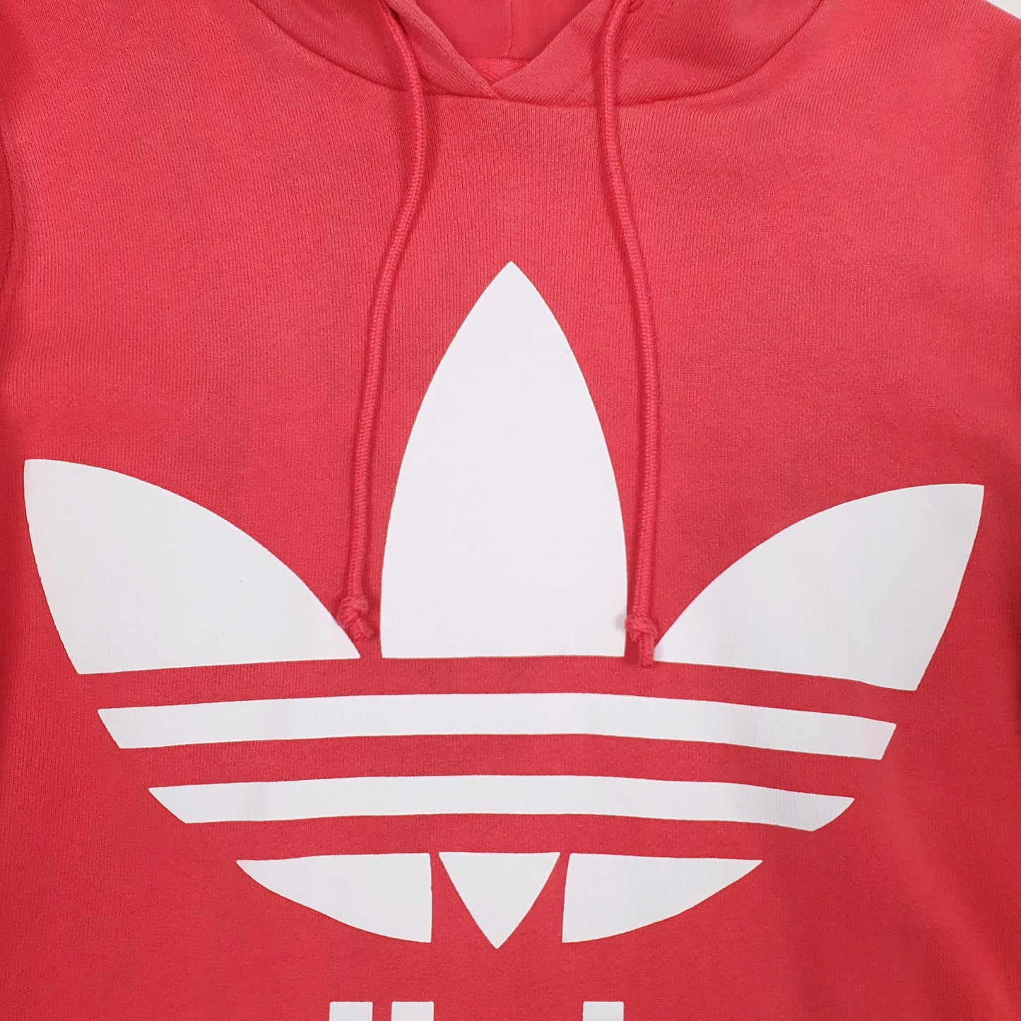 Womens Pink Adidas Spellout Hoodie Jumper