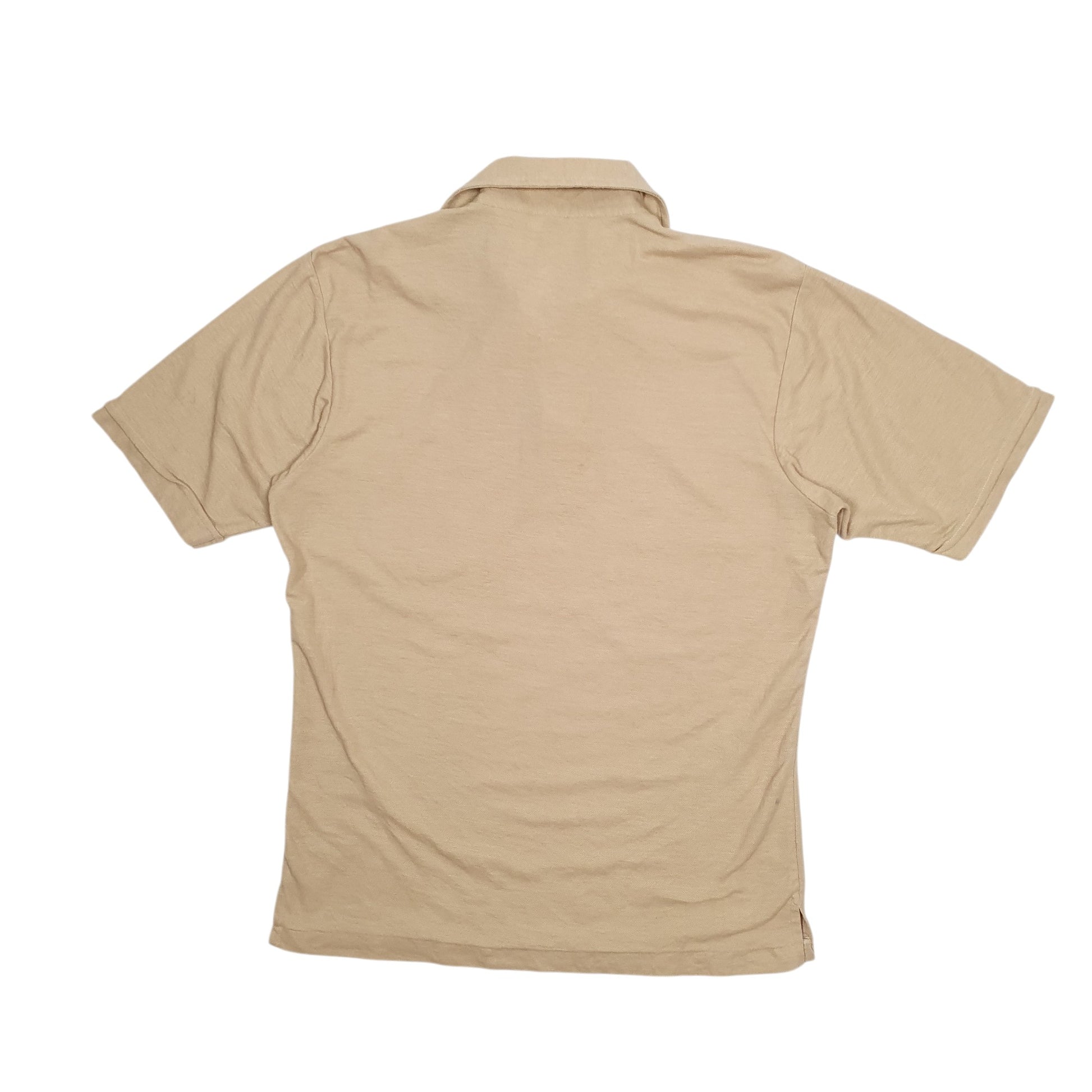 Mens Beige Action Vintage 90s Cardigan Polo Shirt