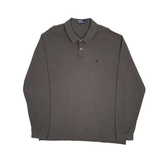 Mens Grey Polo Ralph Lauren  Long Sleeve Polo Shirt