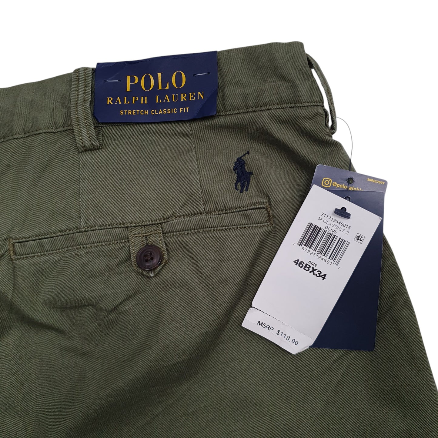 Mens Green Polo Ralph Lauren Stretch Classic  Trousers