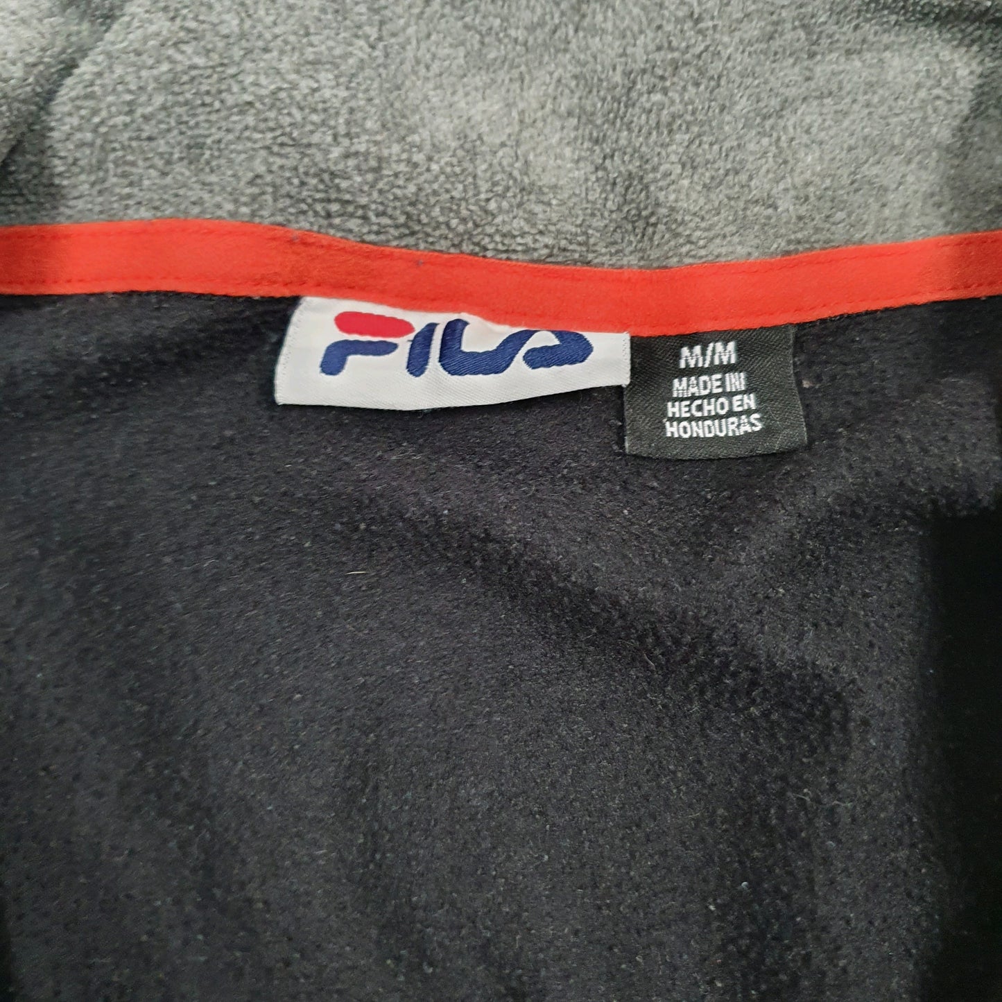Mens Black Fila  Quarter Zip Jumper