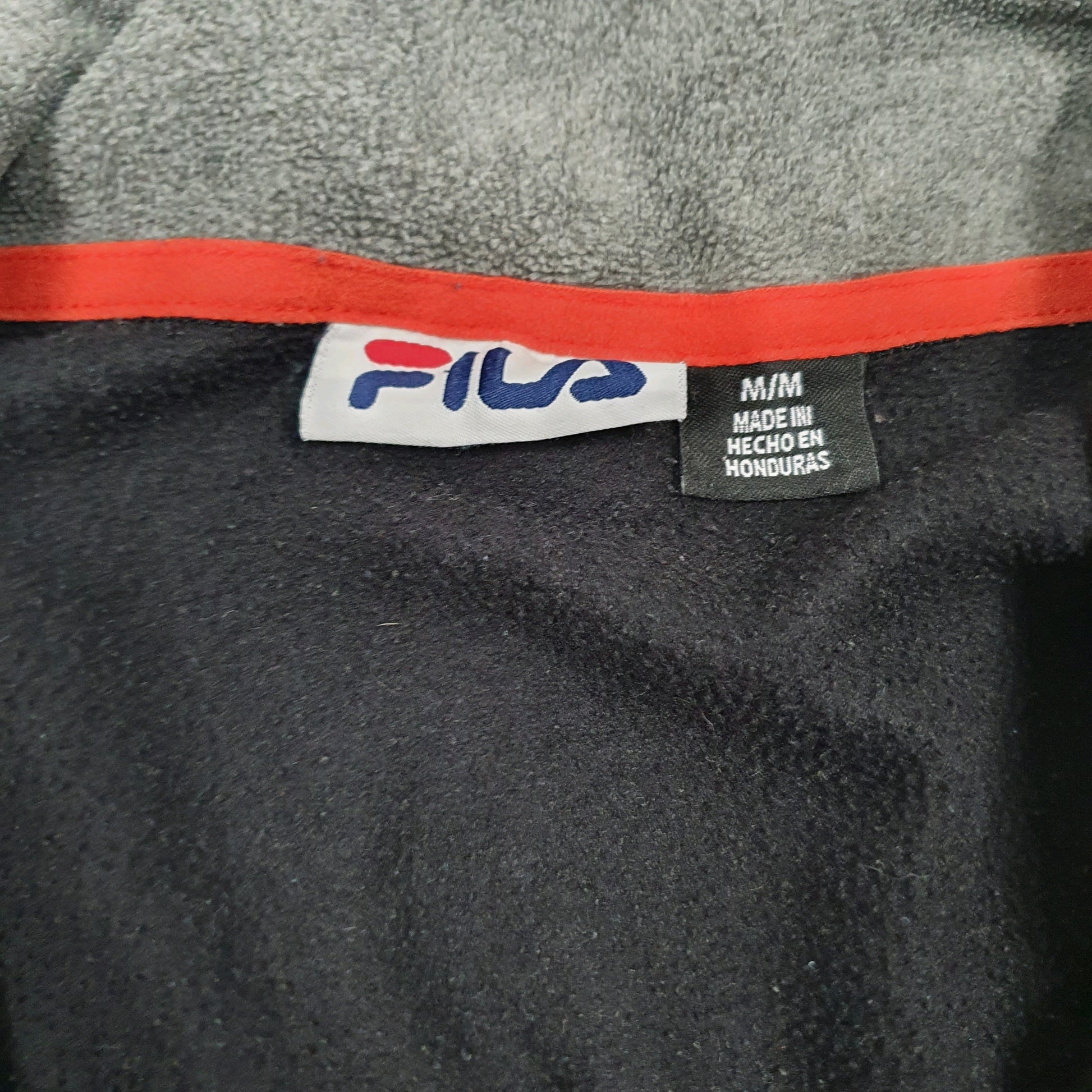 Mens Black Fila  Quarter Zip Jumper