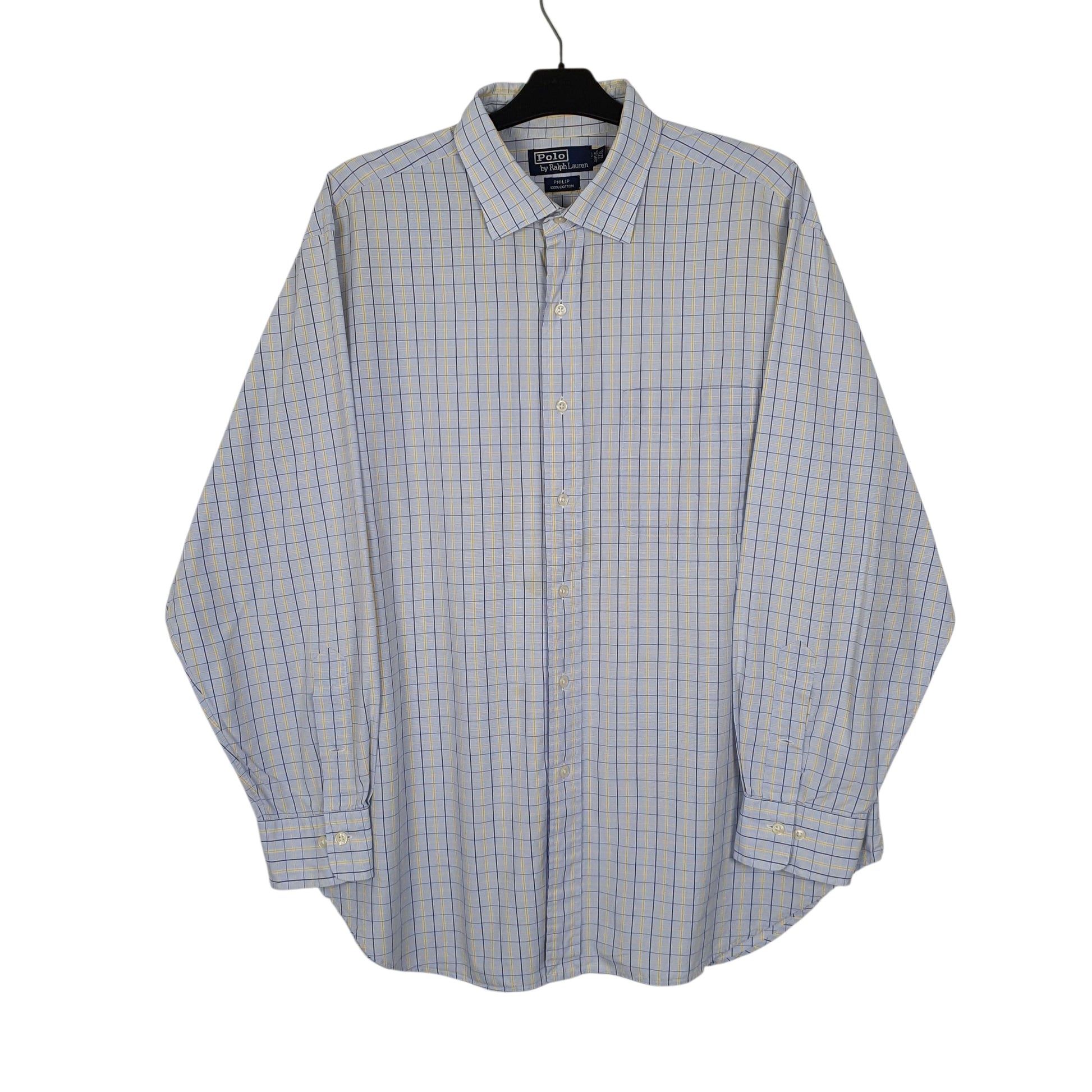 Mens Blue Polo Ralph Lauren Vintage 90s Phillip Long Sleeve Shirt