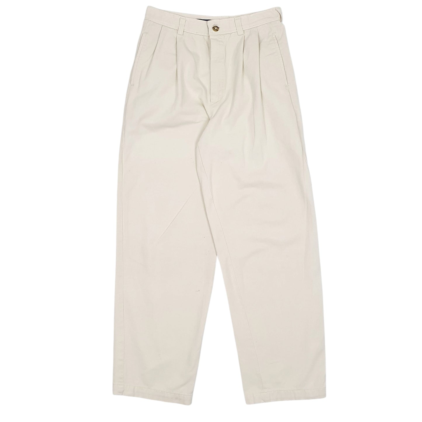 Womens Cream Dockers Pleated Chino Trousers