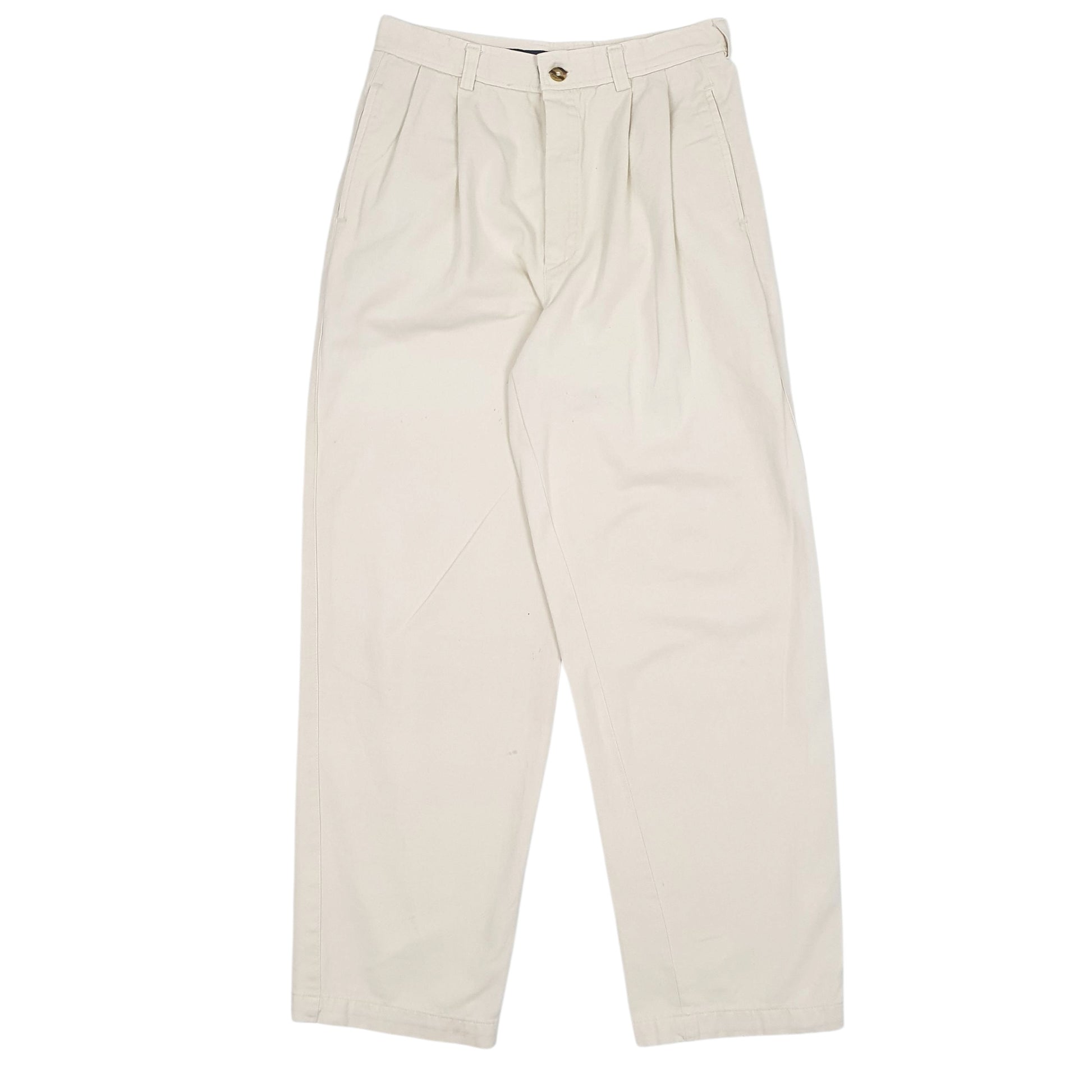 Womens Cream Dockers Pleated Chino Trousers