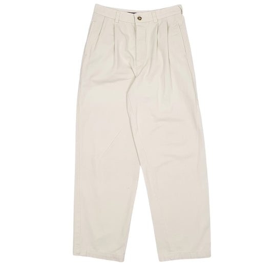 Womens Cream Dockers Pleated Chino Trousers