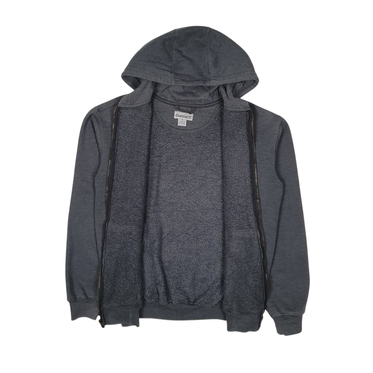 Mens Grey Carhartt Hoodie Full Zip Jumper