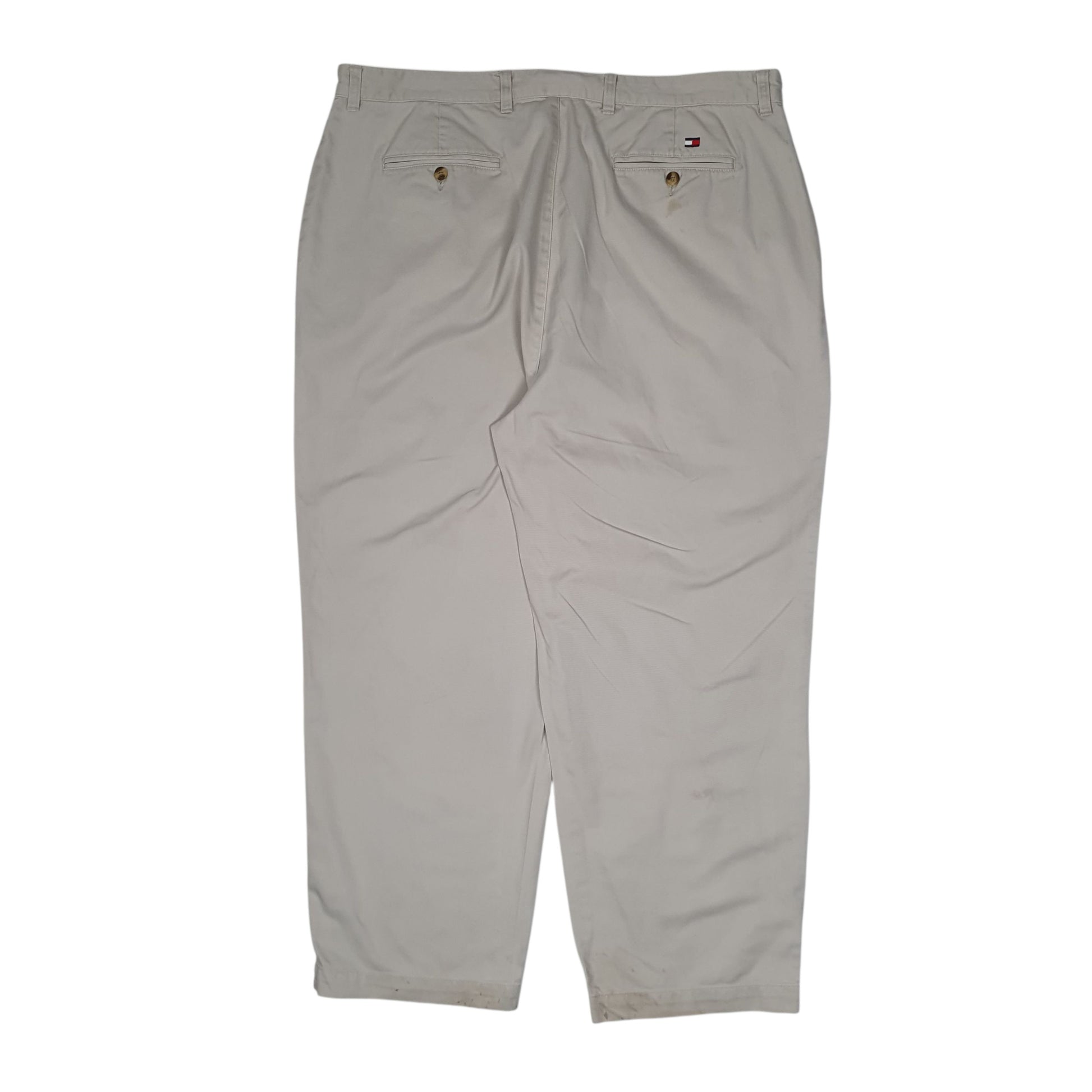 Mens Cream Tommy Hilfiger Vintage 2000s Double Pleated Hoodie Trousers