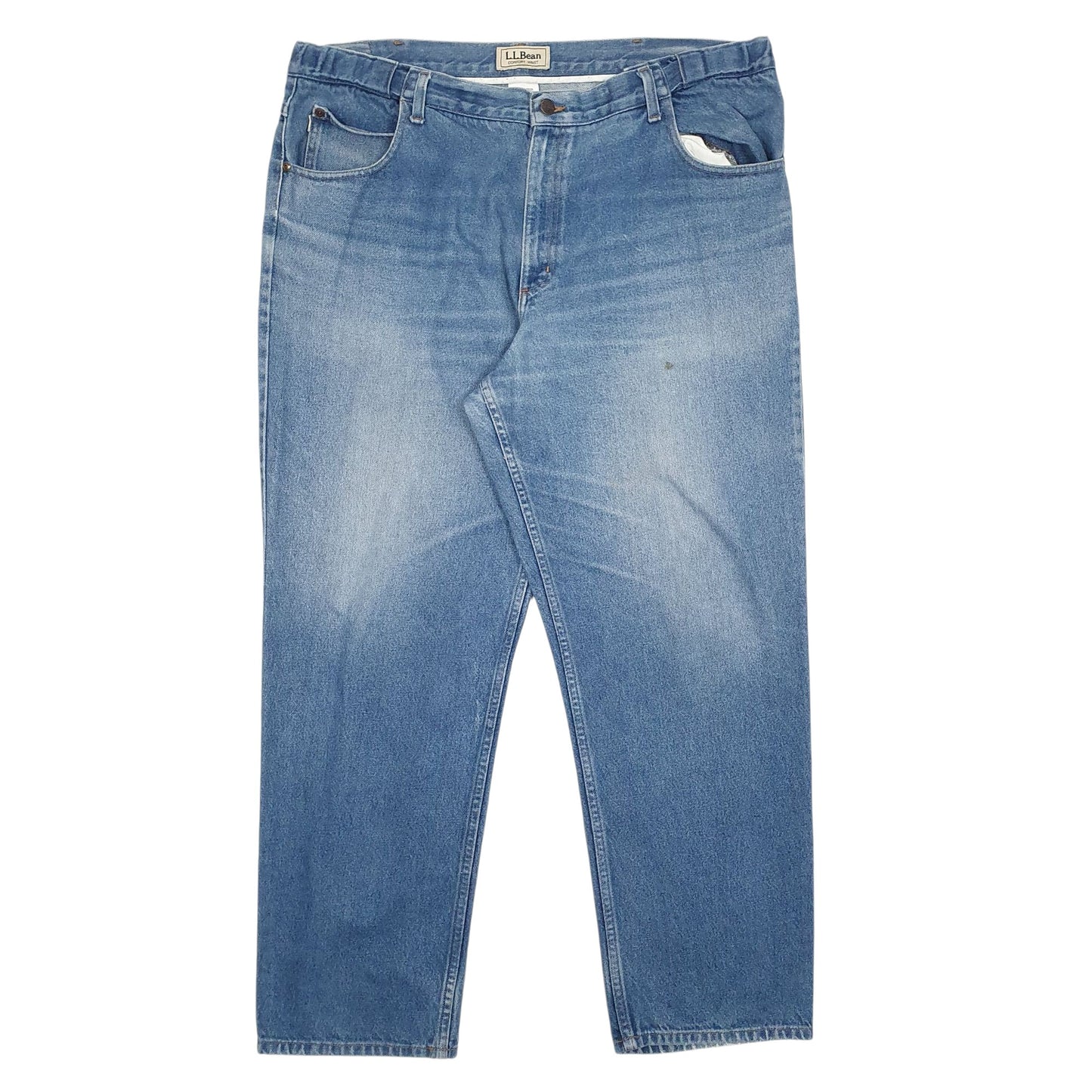 Mens Blue L.L.Bean  Comfort Waist JeansW42 L32