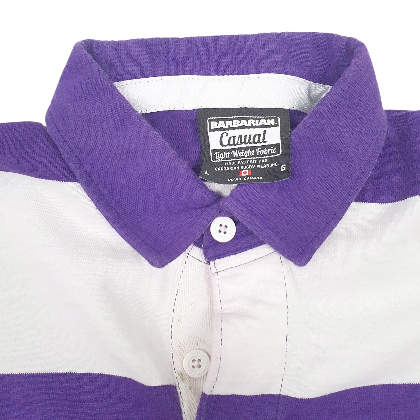Mens Purple Barbarian Rugby Lightweight Crewneck Polo Shirt