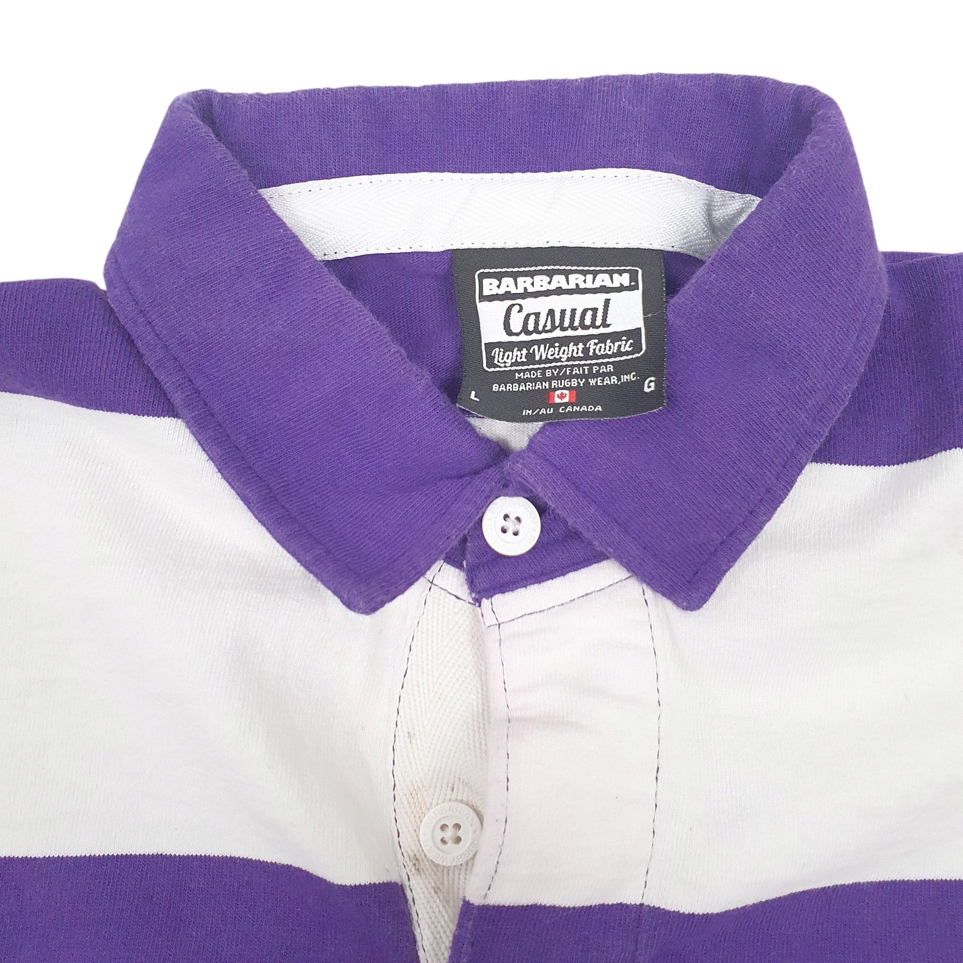 Mens Purple Barbarian Rugby Lightweight Crewneck Polo Shirt