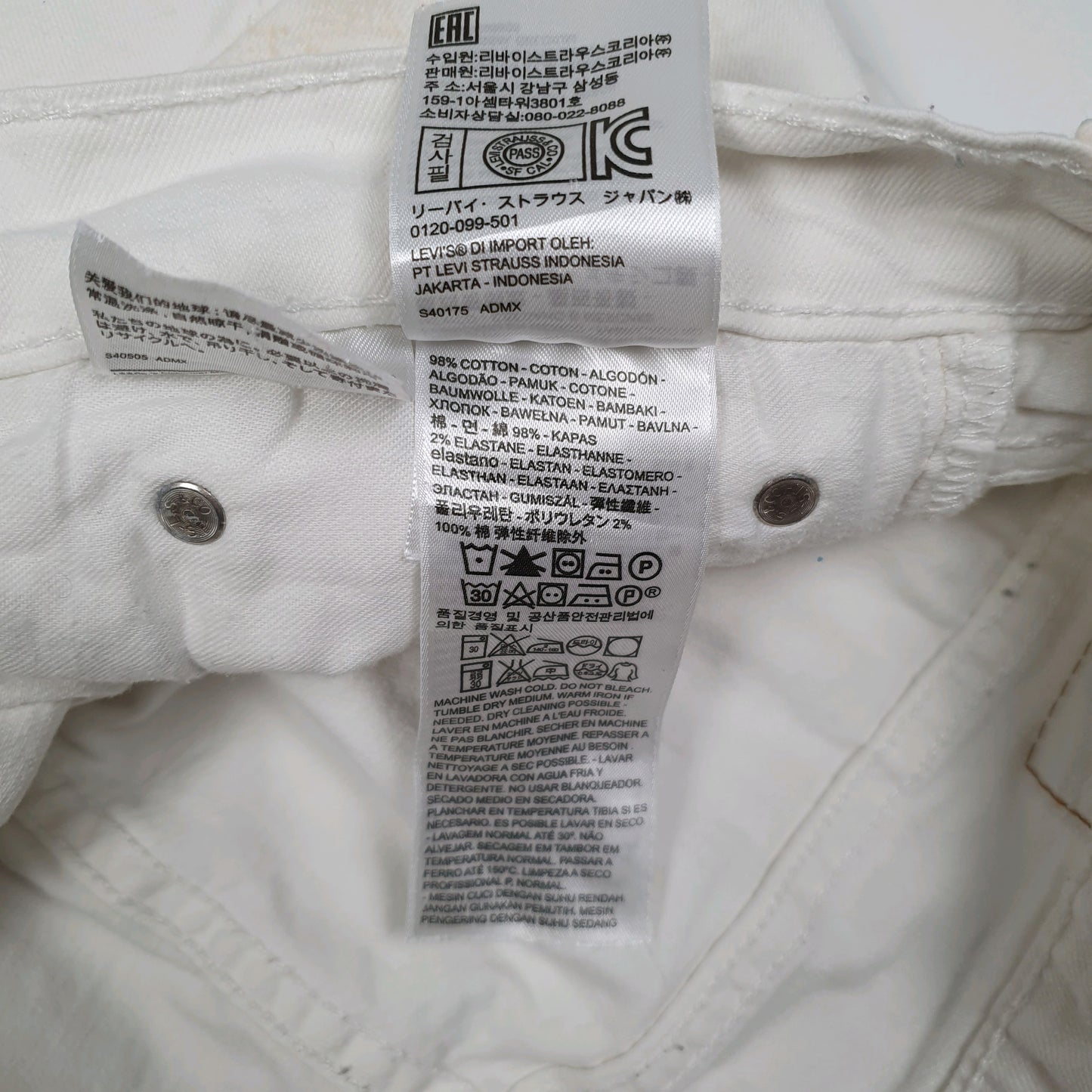 Mens White Levis   Jeans