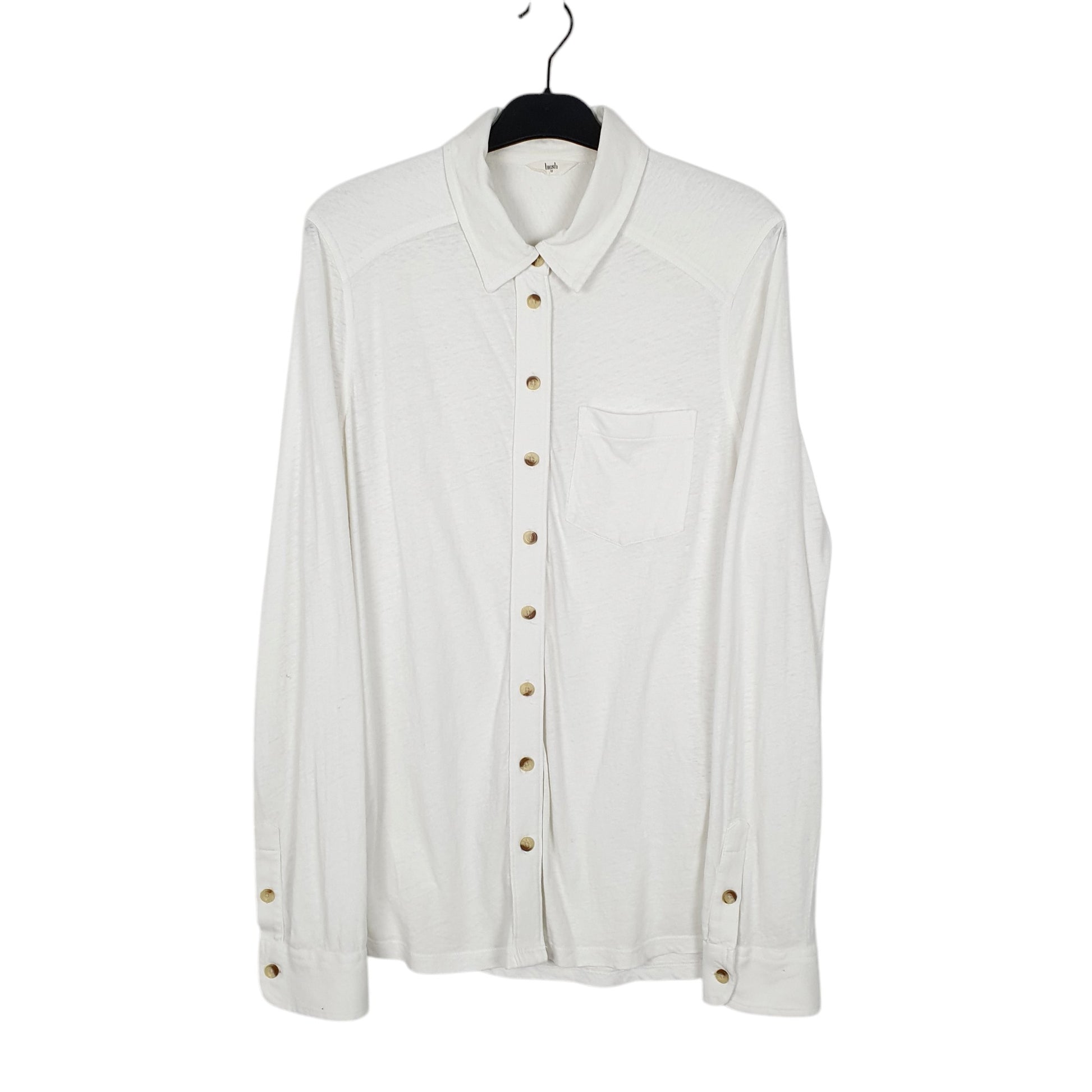 Womens White Hush  Long Sleeve Shirt