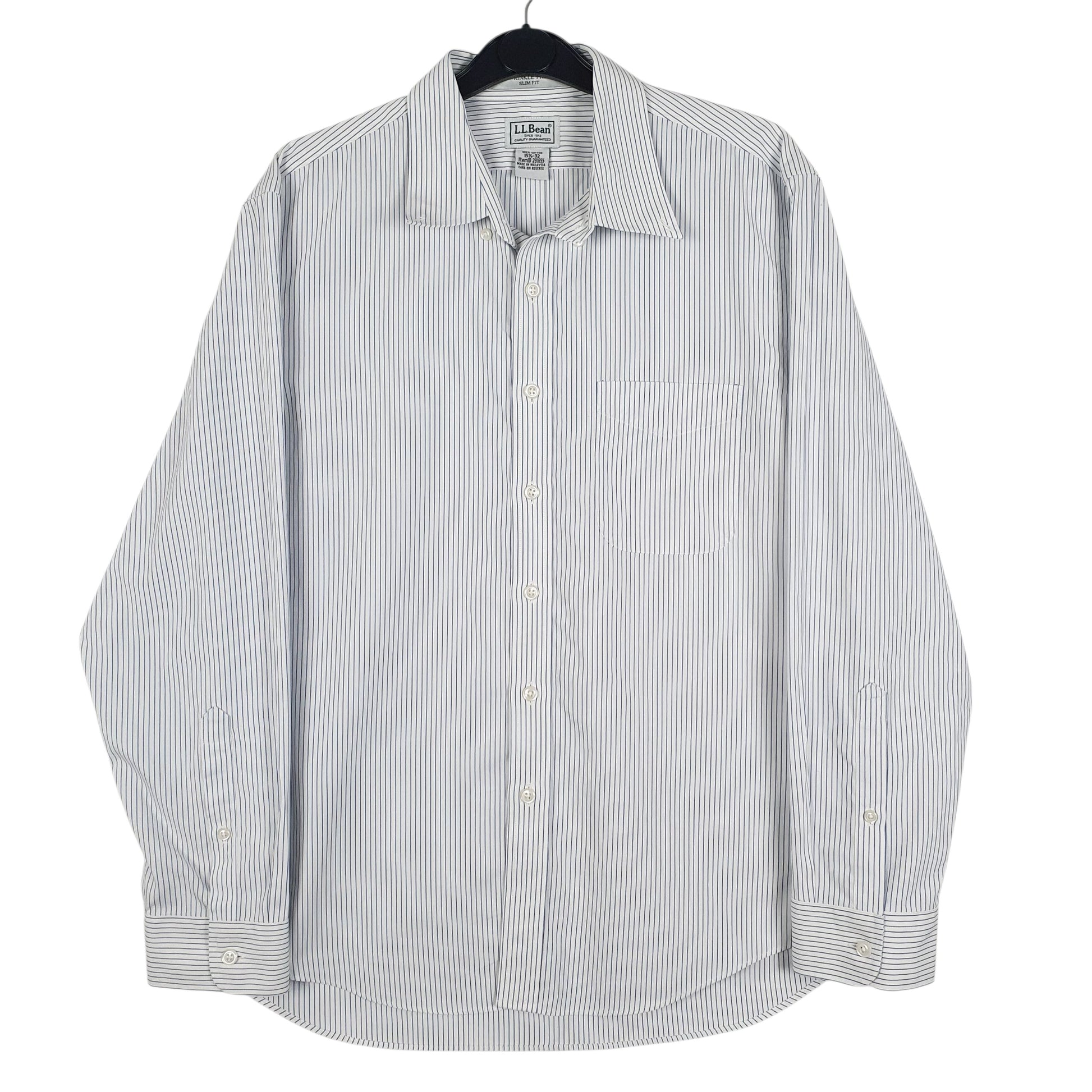 Mens White L.L.Bean  Long Sleeve Shirt