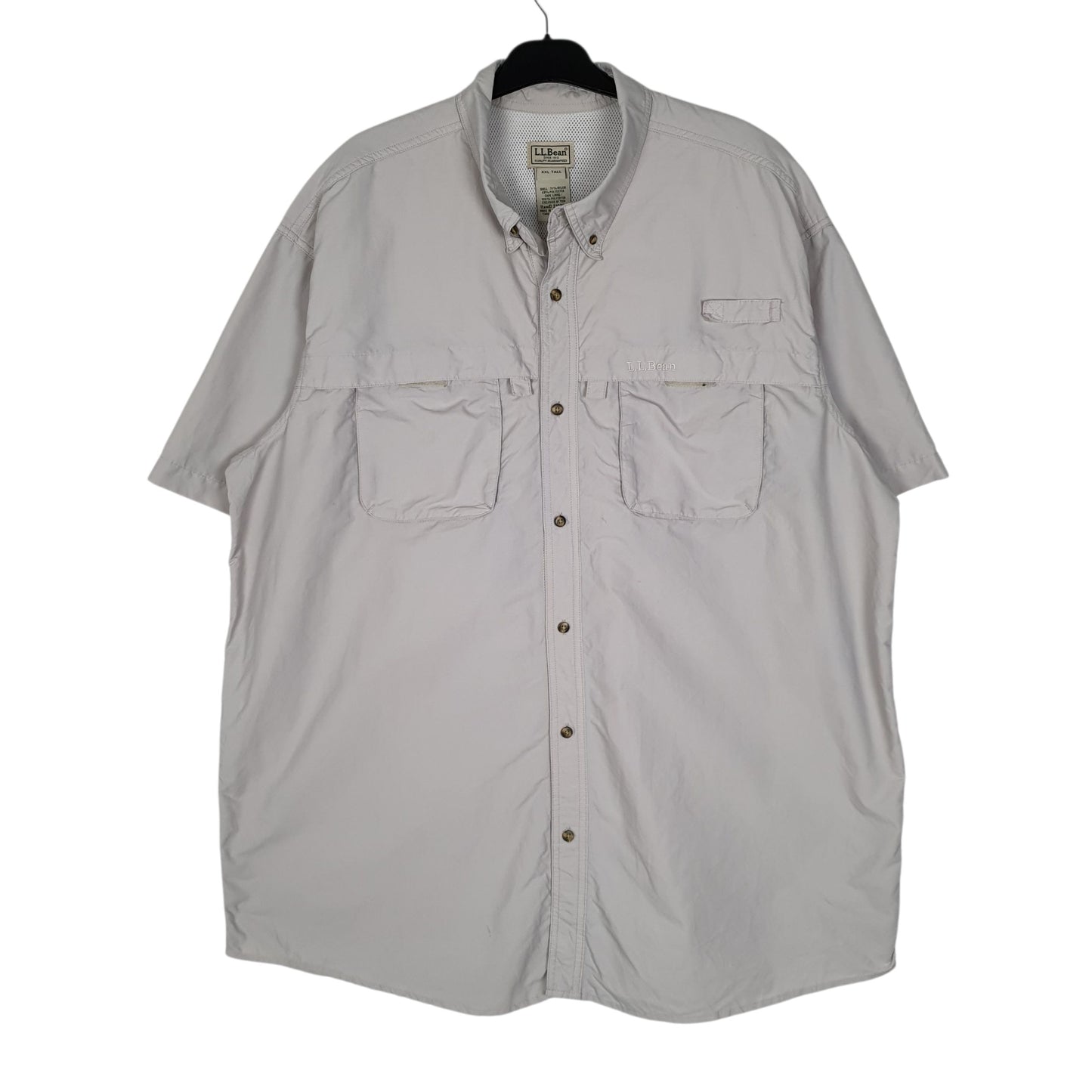 Mens Grey L.L.Bean Walking Hiking Short Sleeve Shirt
