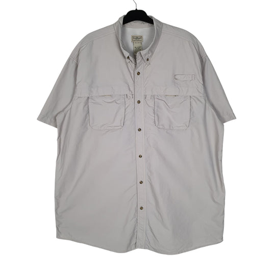 Mens Grey L.L.Bean Walking Hiking Short Sleeve Shirt