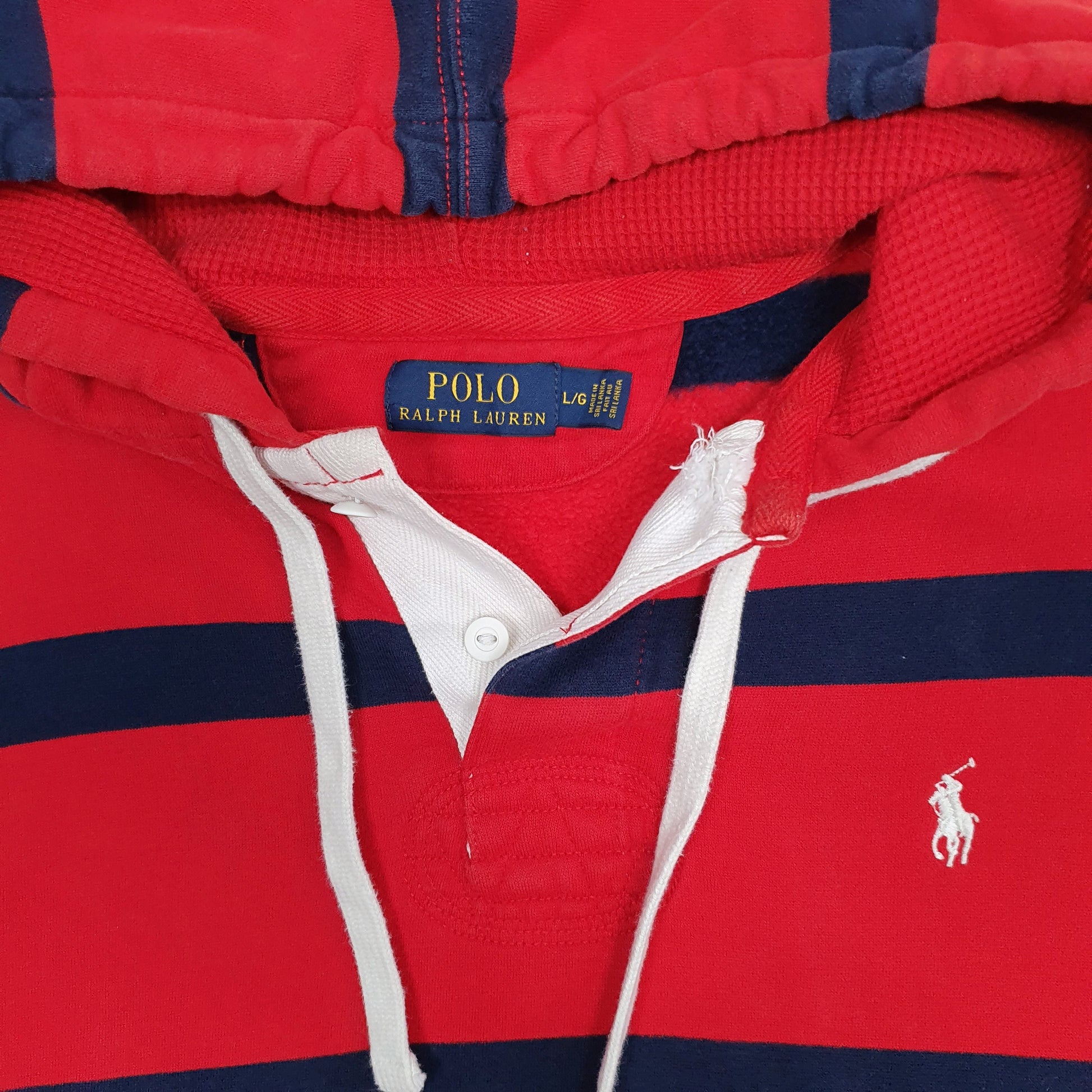 Mens Red Polo Ralph Lauren Rugby Hoodie Jumper