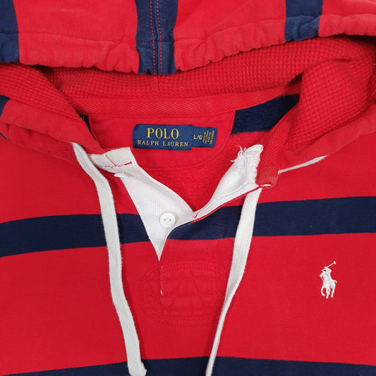 Mens Red Polo Ralph Lauren Rugby Hoodie Jumper