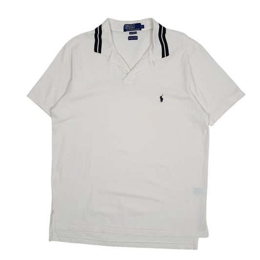 Mens White Polo Ralph Lauren Slim Fit Short Sleeve Polo Shirt