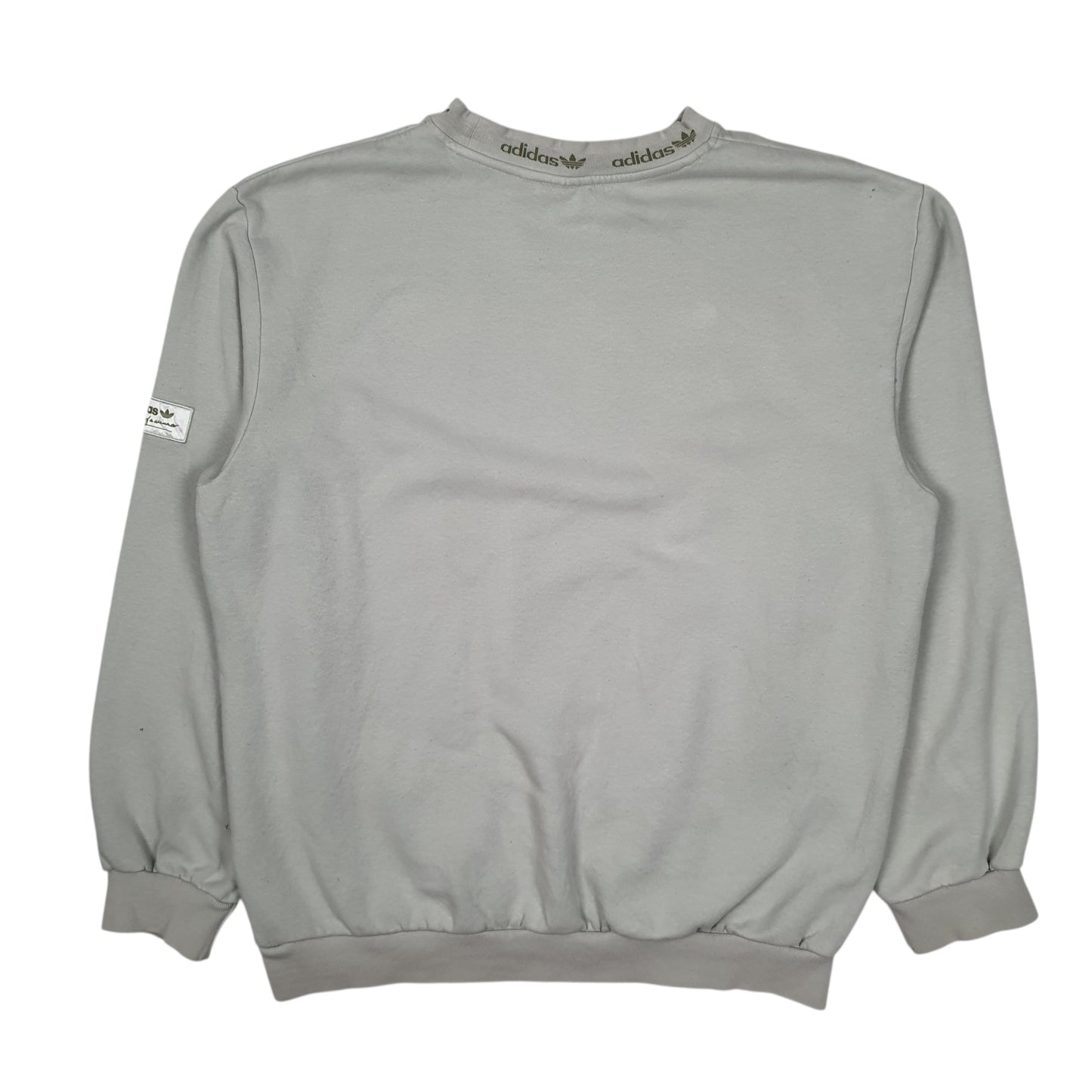 Mens Green Adidas Baggy Fit Crewneck Jumper