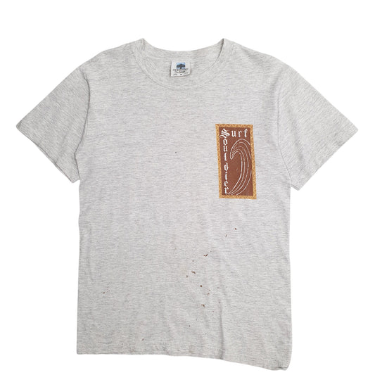 Mens Grey Kingstone Classic Single Stitch Vintage 90s Surf Short Sleeve T Shirt