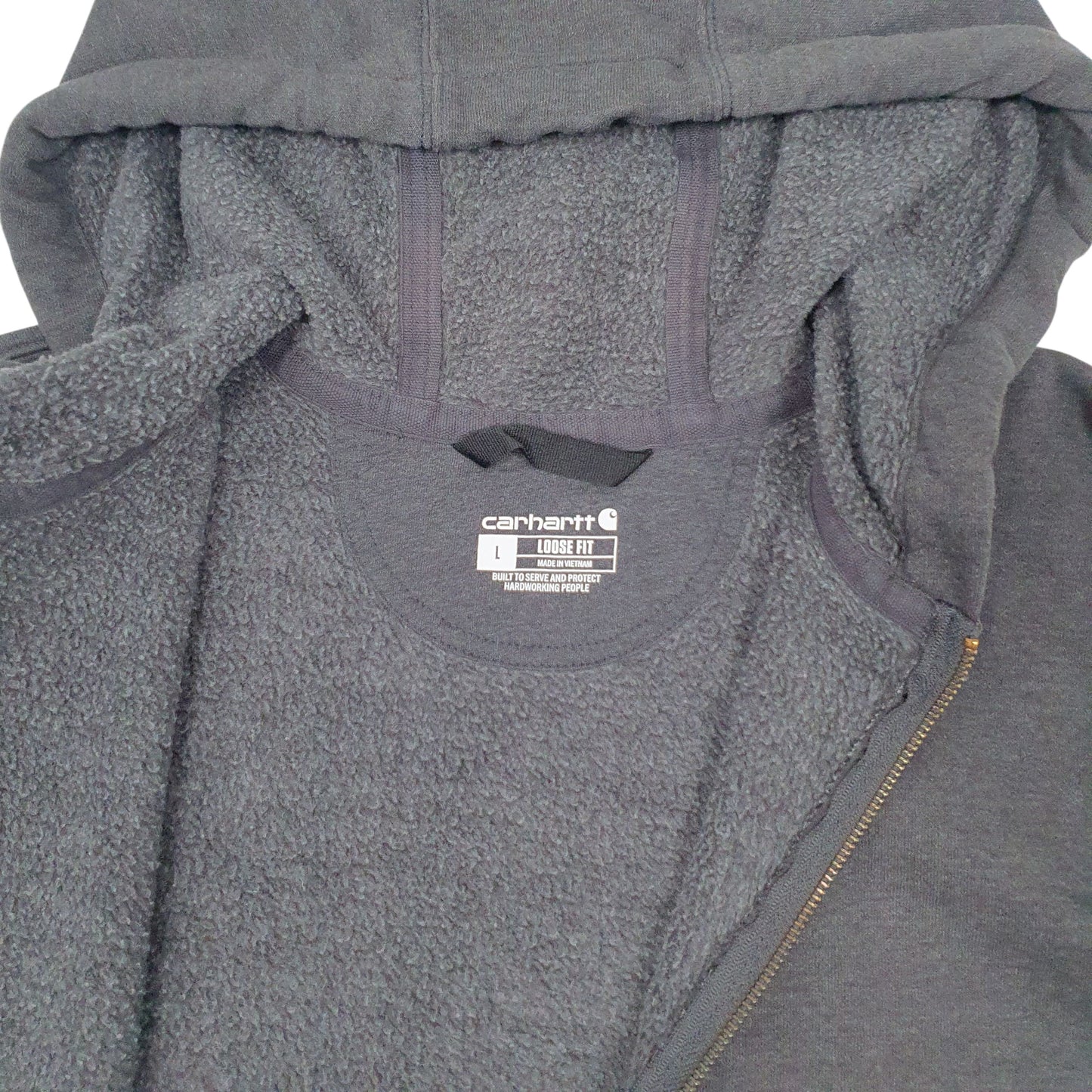 Mens Grey Carhartt Loose Fit Full Zip Jumper