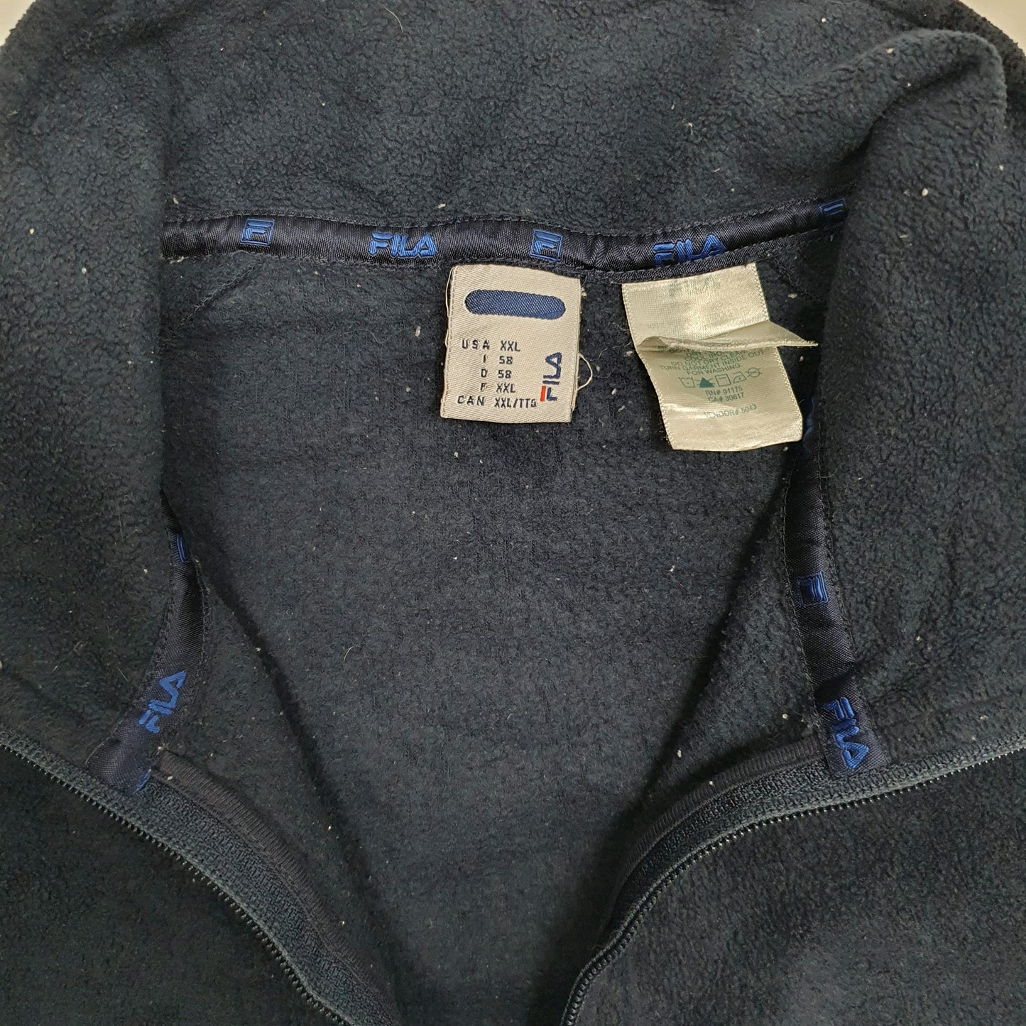 Womens Navy Fila  Quarter Zip Jumper