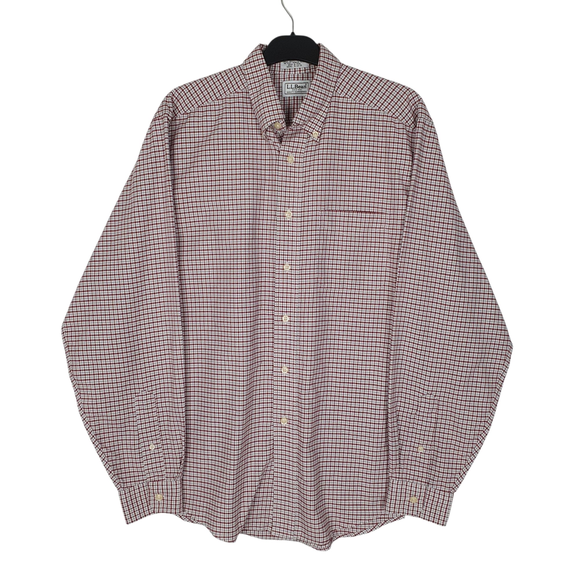 Mens Burgundy L.L.Bean  Long Sleeve Shirt
