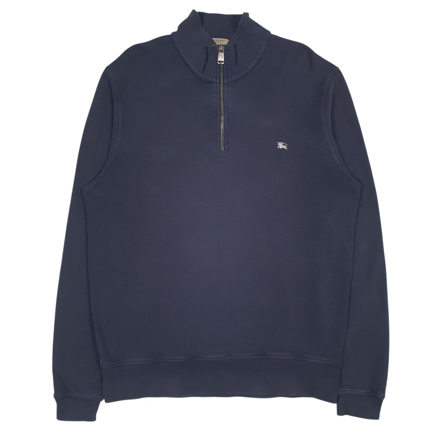 Mens Navy Burberry  Quarter Zip Jumper