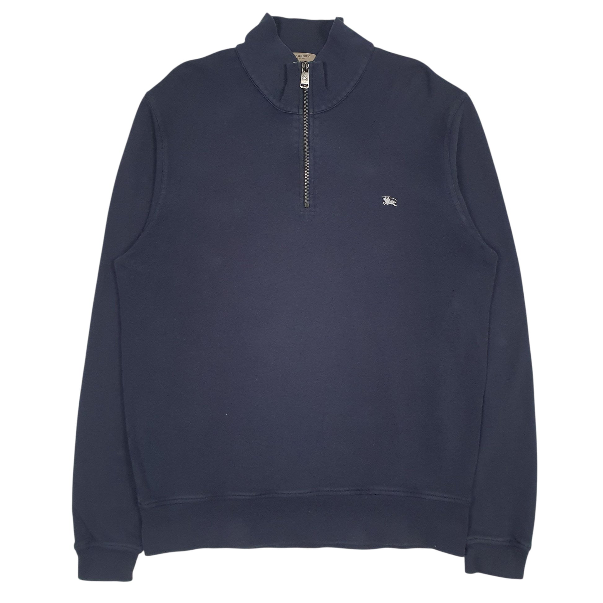Mens Navy Burberry  Quarter Zip Jumper