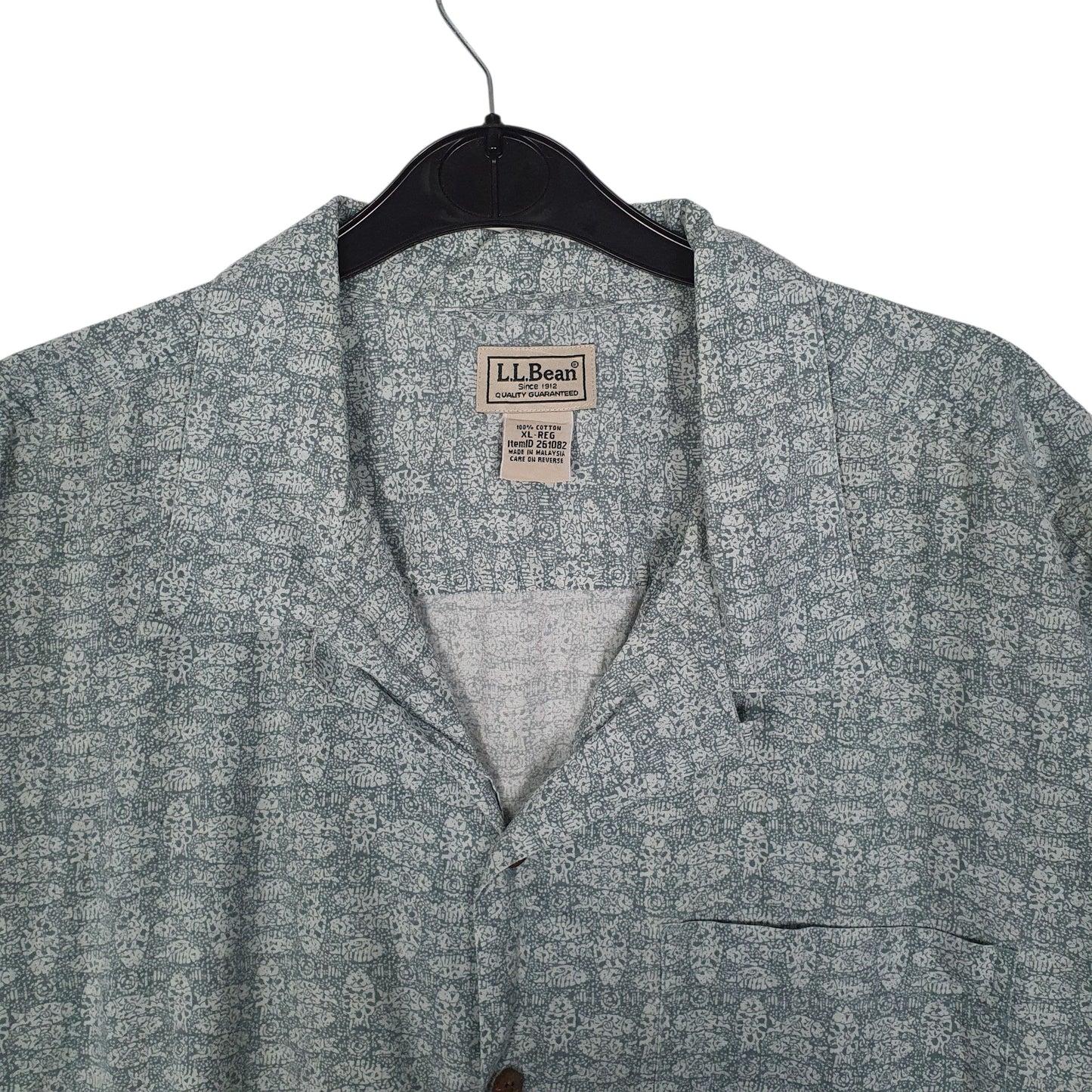 Mens Blue L.L.Bean Paisley  Shirt