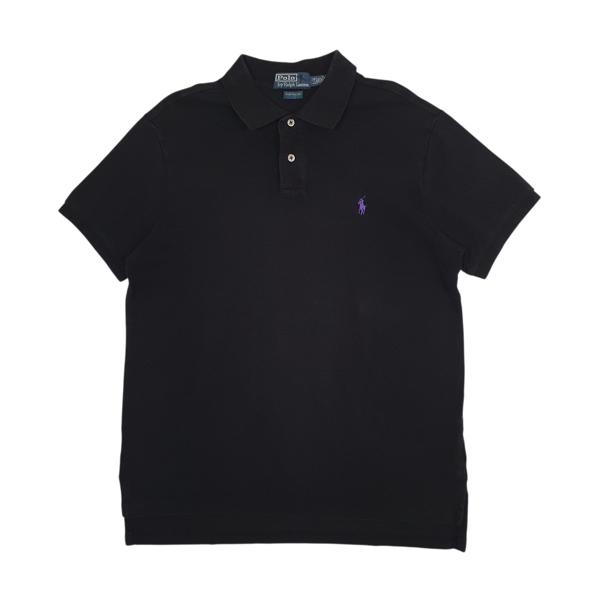 Mens Black Polo Ralph Lauren Custom Fit Short Sleeve Polo Shirt