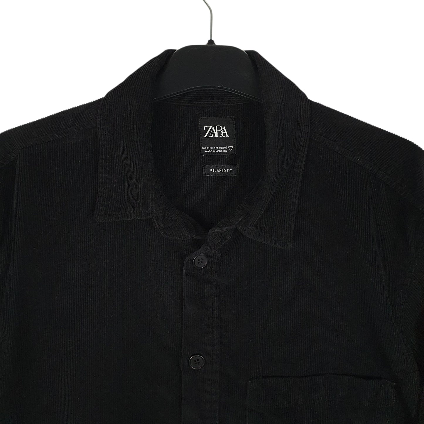 Mens Black Zara Corduroy  Shirt