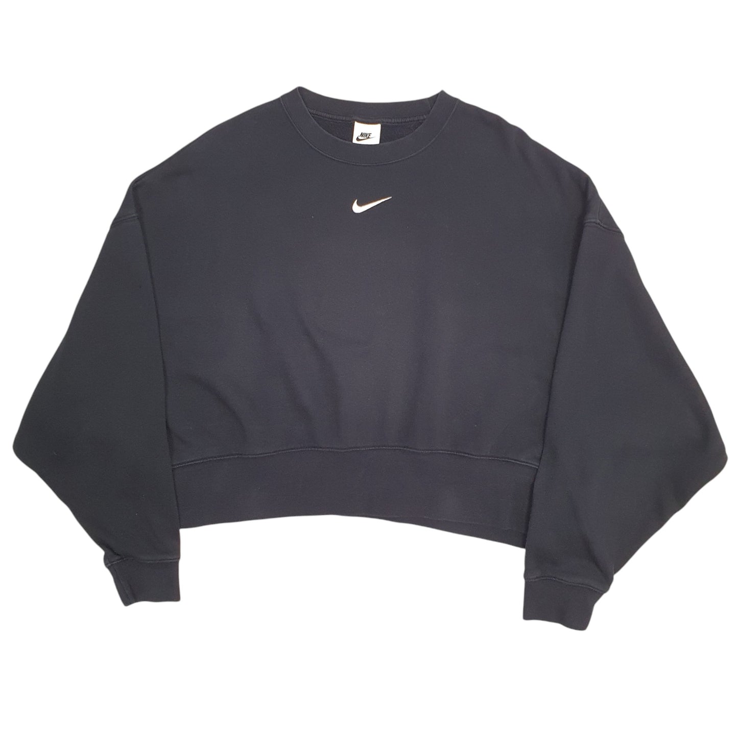Womens Black Nike Baggy Crewneck Jumper