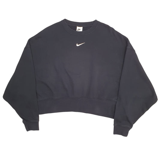 Womens Black Nike Baggy Crewneck Jumper