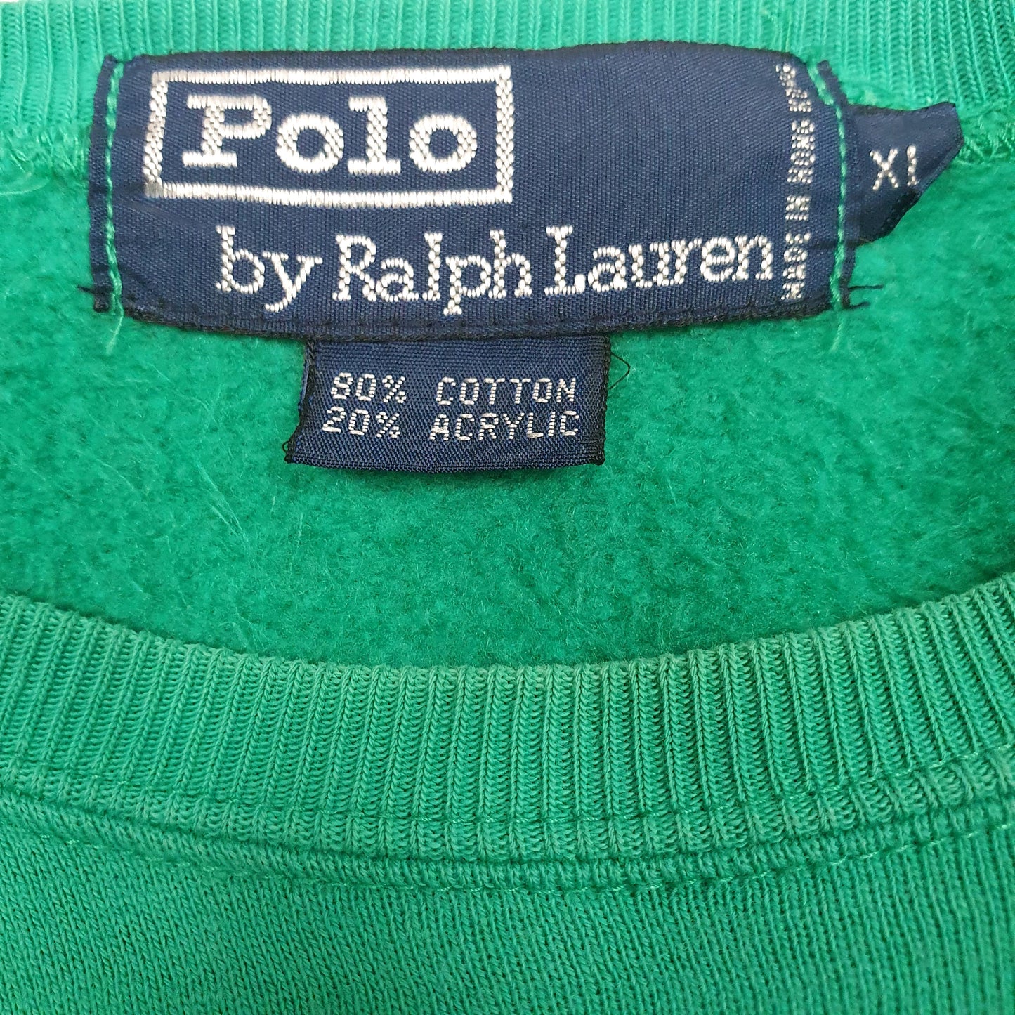 Mens Green Polo Ralph Lauren Vintage 90s Crewneck Jumper