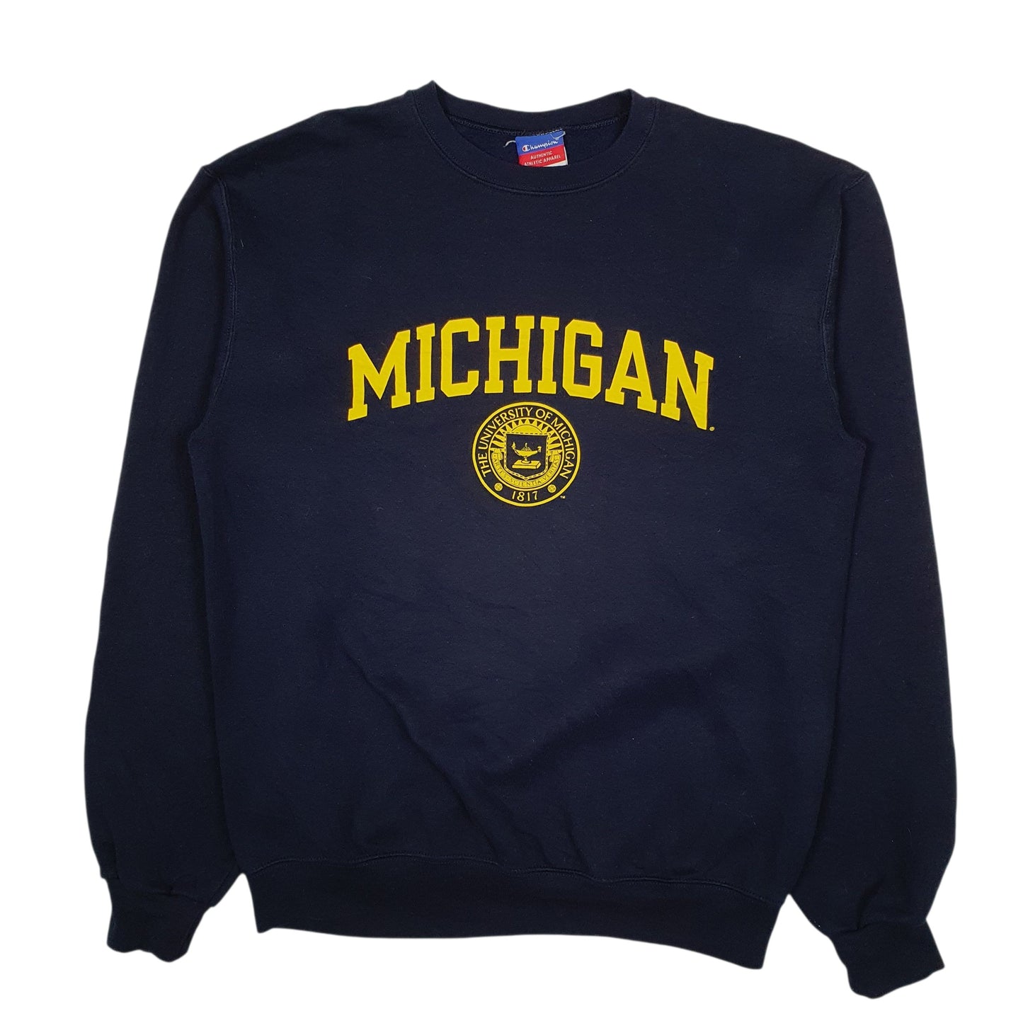 Mens Navy Champion Michigan University Crewneck Jumper