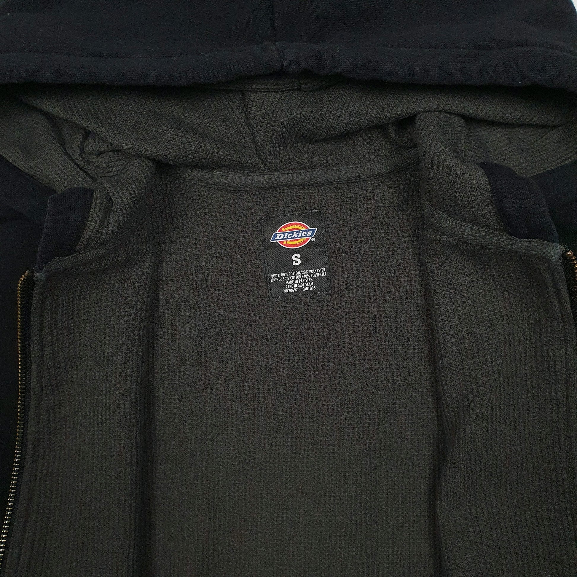 Mens Black Dickies Hoodie Full Zip Jumper