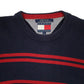 Mens Navy Tommy Hilfiger Chunky Knit Vintage 00s Crewneck Jumper