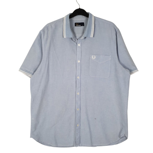 Mens Blue Fred Perry  Short Sleeve Shirt