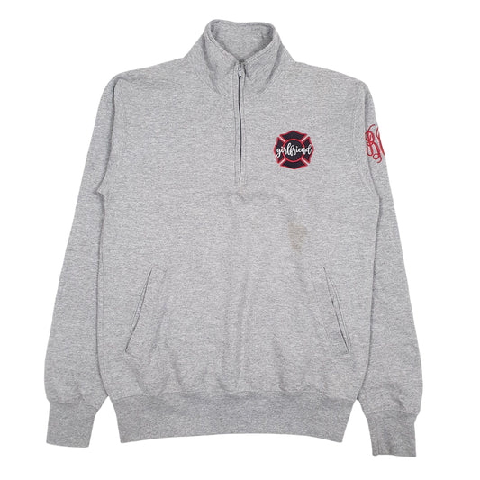 Mens Grey Champion  Quarter Zip Jumper