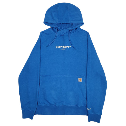 Womens Blue Carhartt Spellout Hoodie Jumper