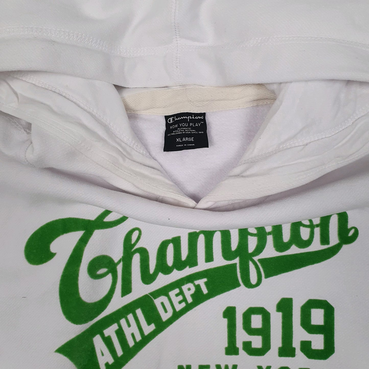 Mens White Champion  Hoodie Jumper