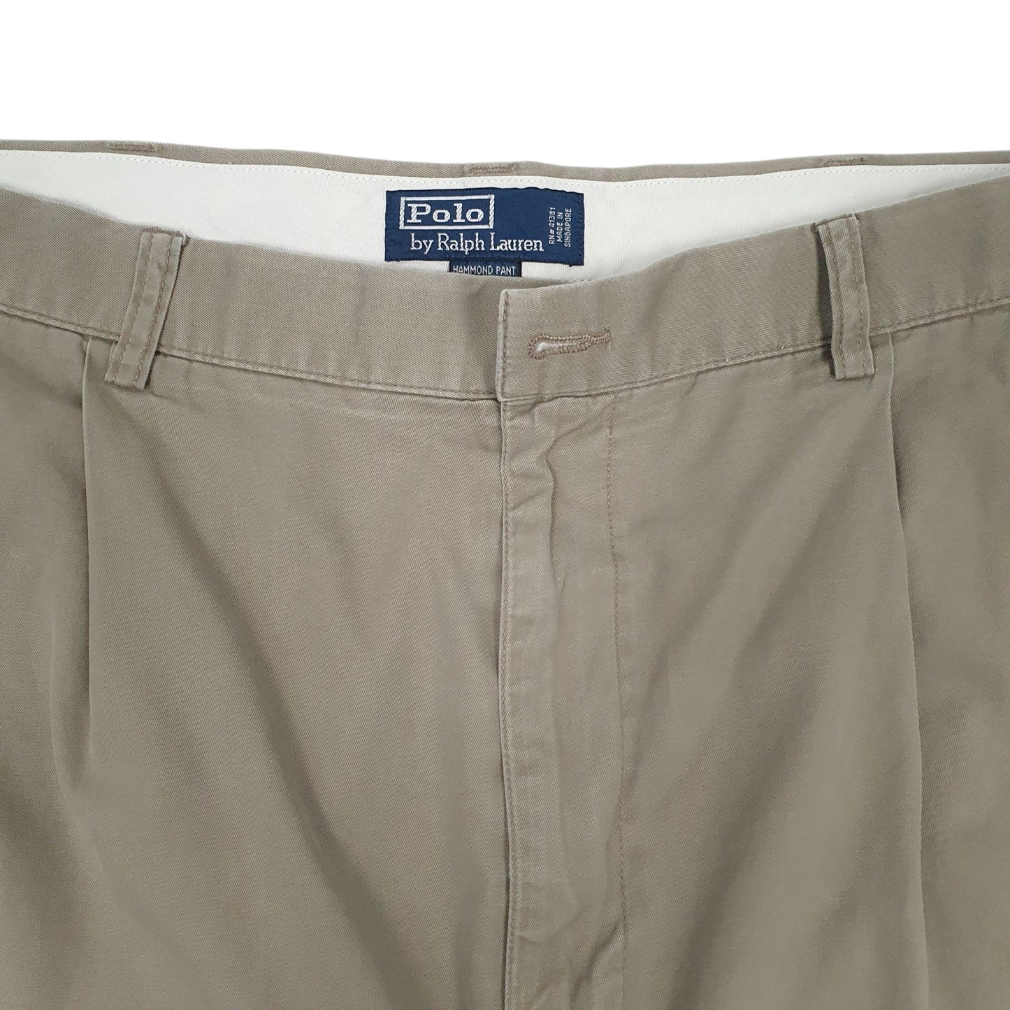 Mens Grey Polo Ralph Lauren Hammond Pant Pleated 90s  Trousers