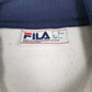 Mens White Fila Spellout Quarter Zip Jumper