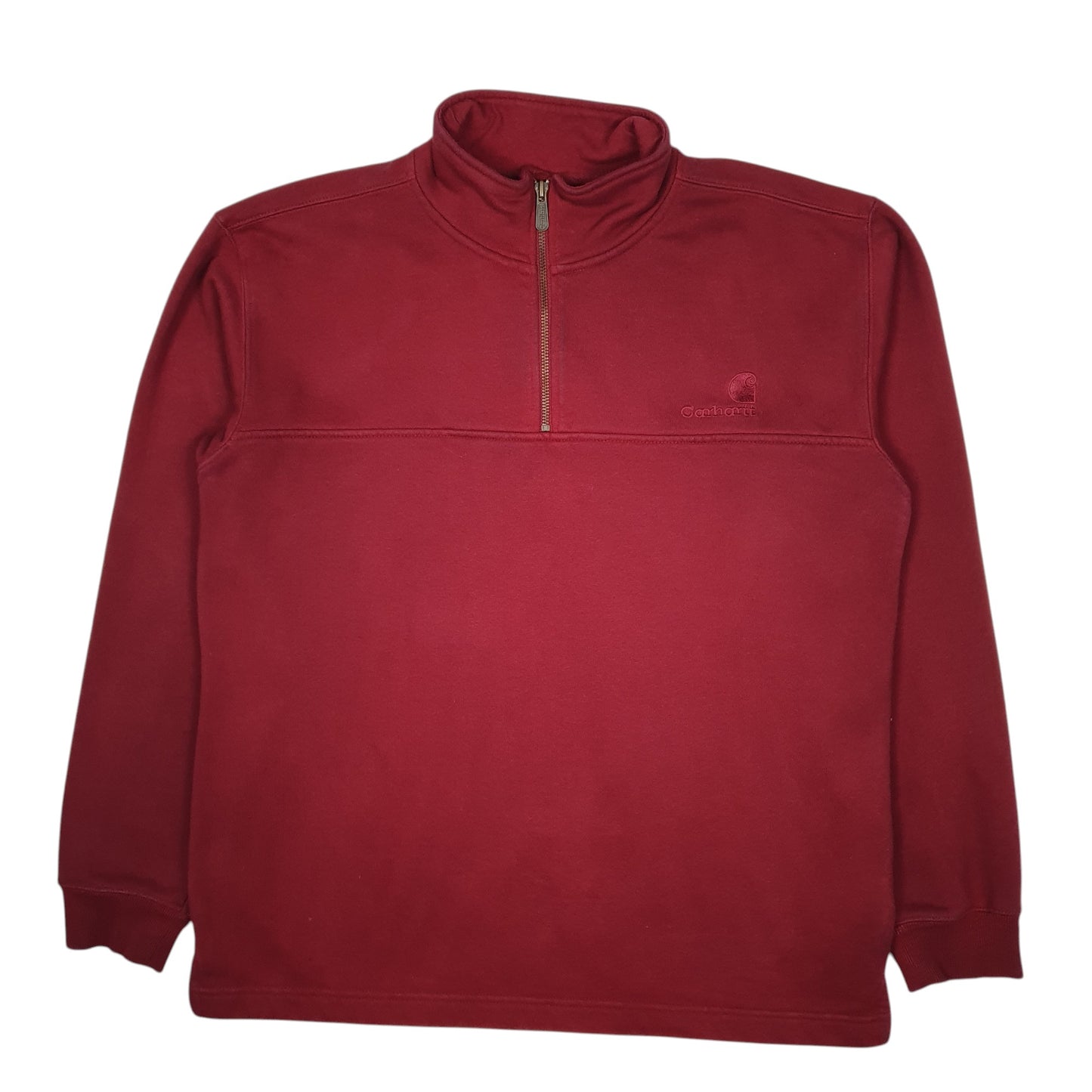 Mens Red Carhartt Vintage 2000s Quarter Zip Jumper
